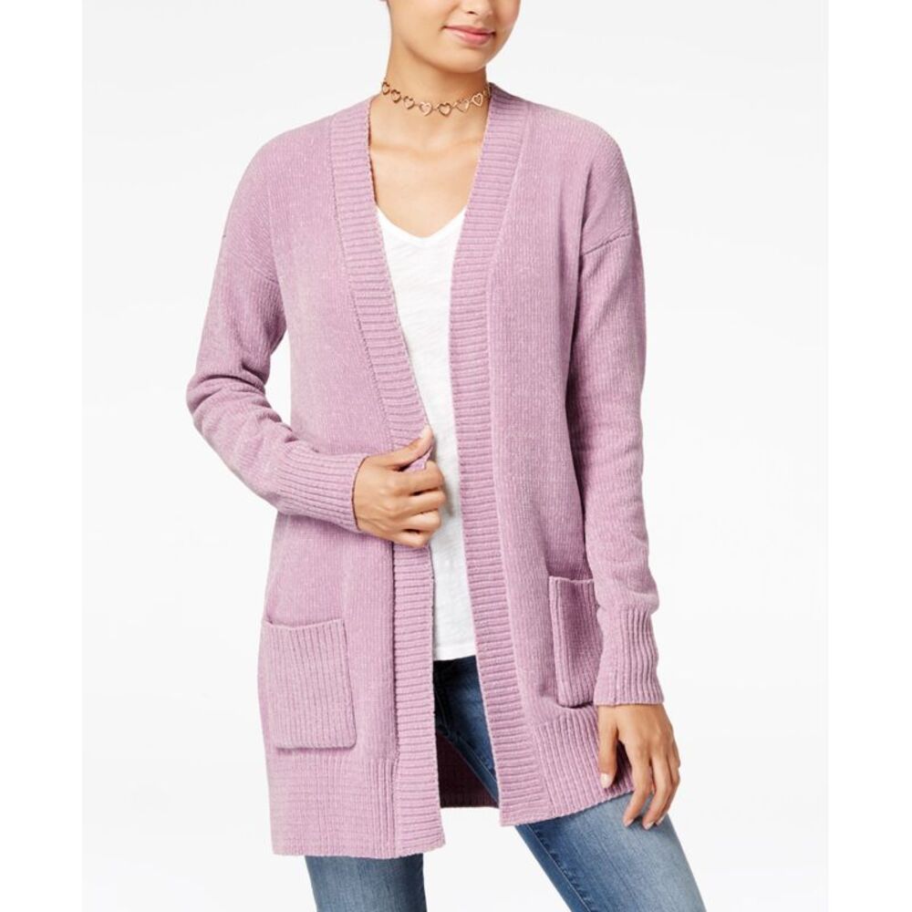 Ohmg Juniors Open Front Chenille Cardigan